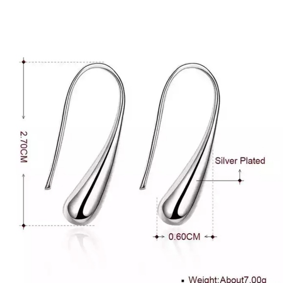 .925 Sterling Silver Copper Teardrop Huggie - Picture 2 of 5